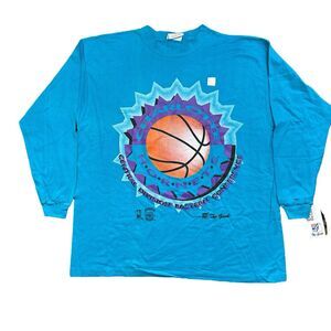 VTG 90s NBA Charlotte Hornets The Game T-Shirt Adult XL Long Sleeve Shirt NOS 1